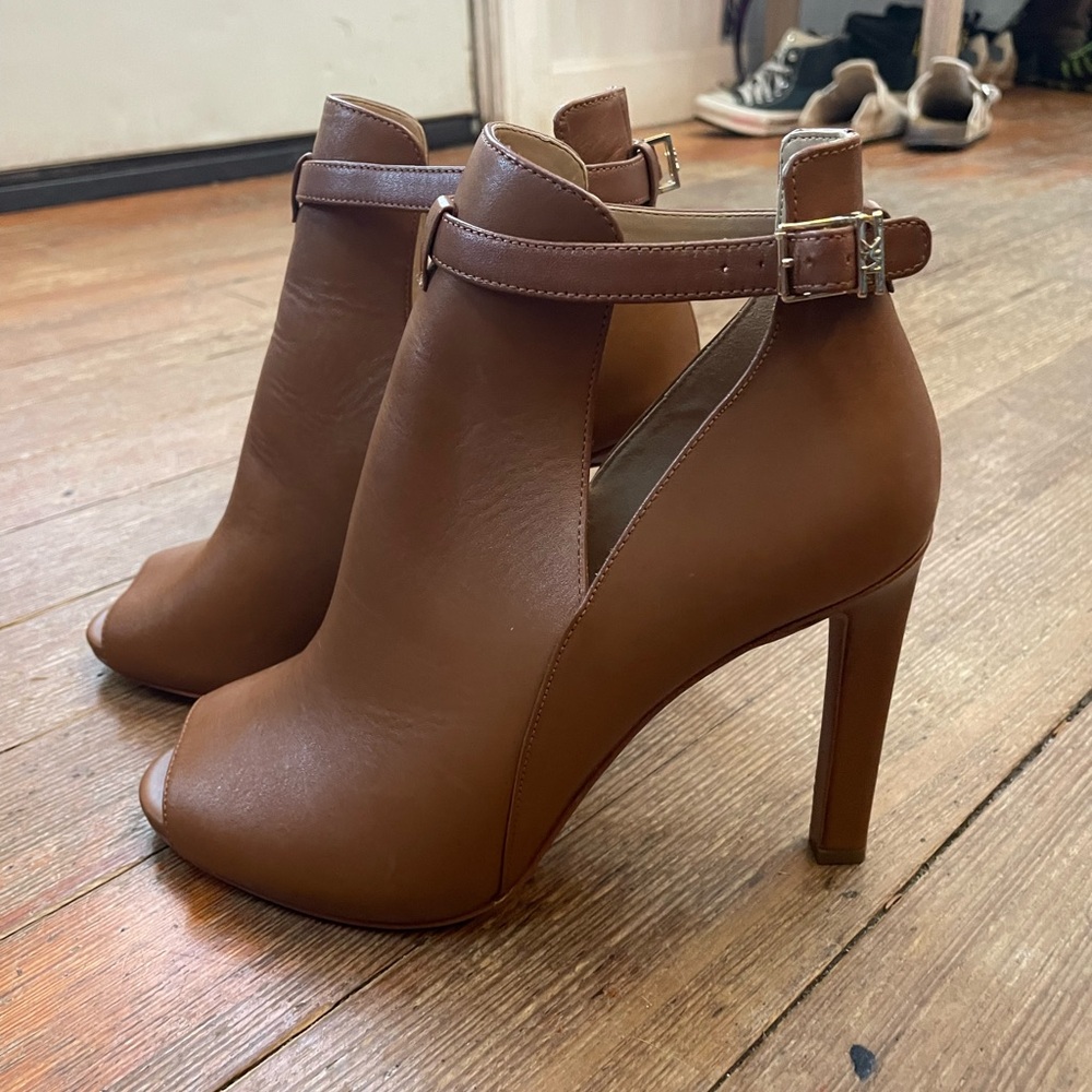 Michael Kors Peep-Toe Heeled Ankle Booties